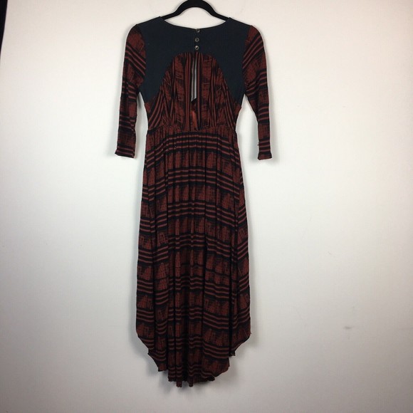 NWT Free People NEW ROMANTICS Lelani Hi-Lo Wrap Dress Women Sz XS Red Black - Picture 6 of 7